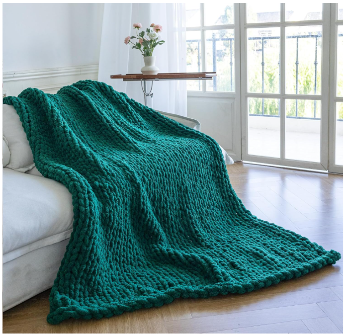 Premium Cream Chunky Knit Throw Blanket | 60"x80" Woven Rope Knot Design | Ultra Soft & Machine Washable