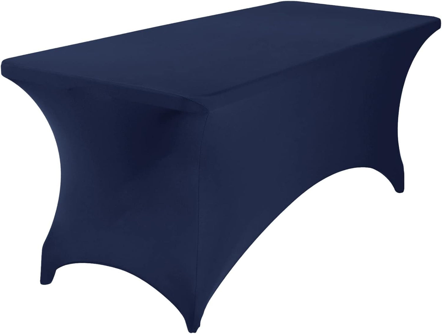 2Pack Spandex Waterproof Table Covers 6ft,Spandex 6ft Waterproof Table Cover for Party,Wedding, Banquet, and Events(Navy)