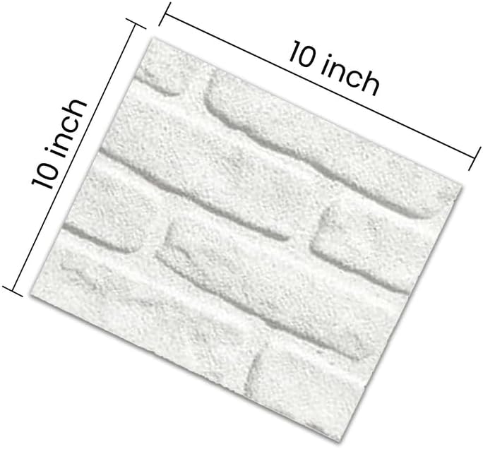IZODEKOR 3D Wall Panels Brick Effect - Cladding, Stone Look, Styrofoam Facing for Living Room, Kitchen, Bathroom, Balcony, Bedroom, Back of Counter and Teras | Snow Slim (10" x 10" Sample)
