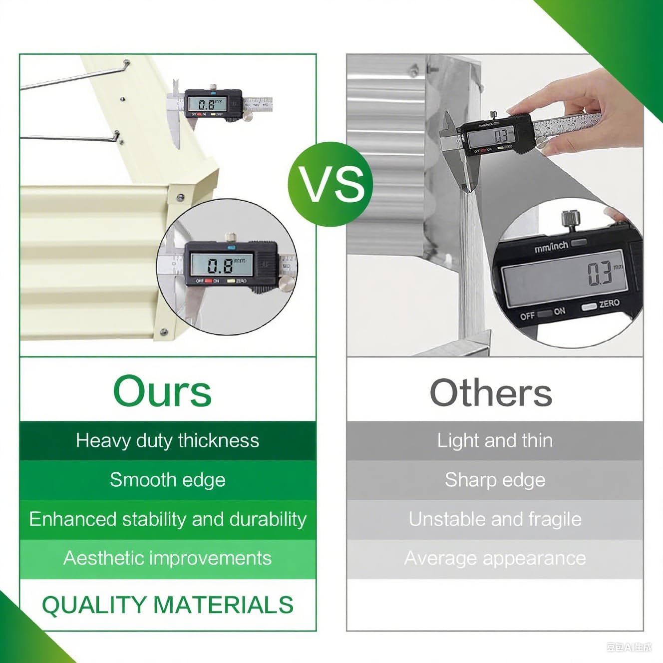 GARDMAX 8x4x1FT Galvanized Raised Garden Bed Kit, Metal Planter Boxes Outdoor with Easy Assembly, Large Garden Bed for Vegetables, Fruits, Flower, Herbs Rectangle Milk White