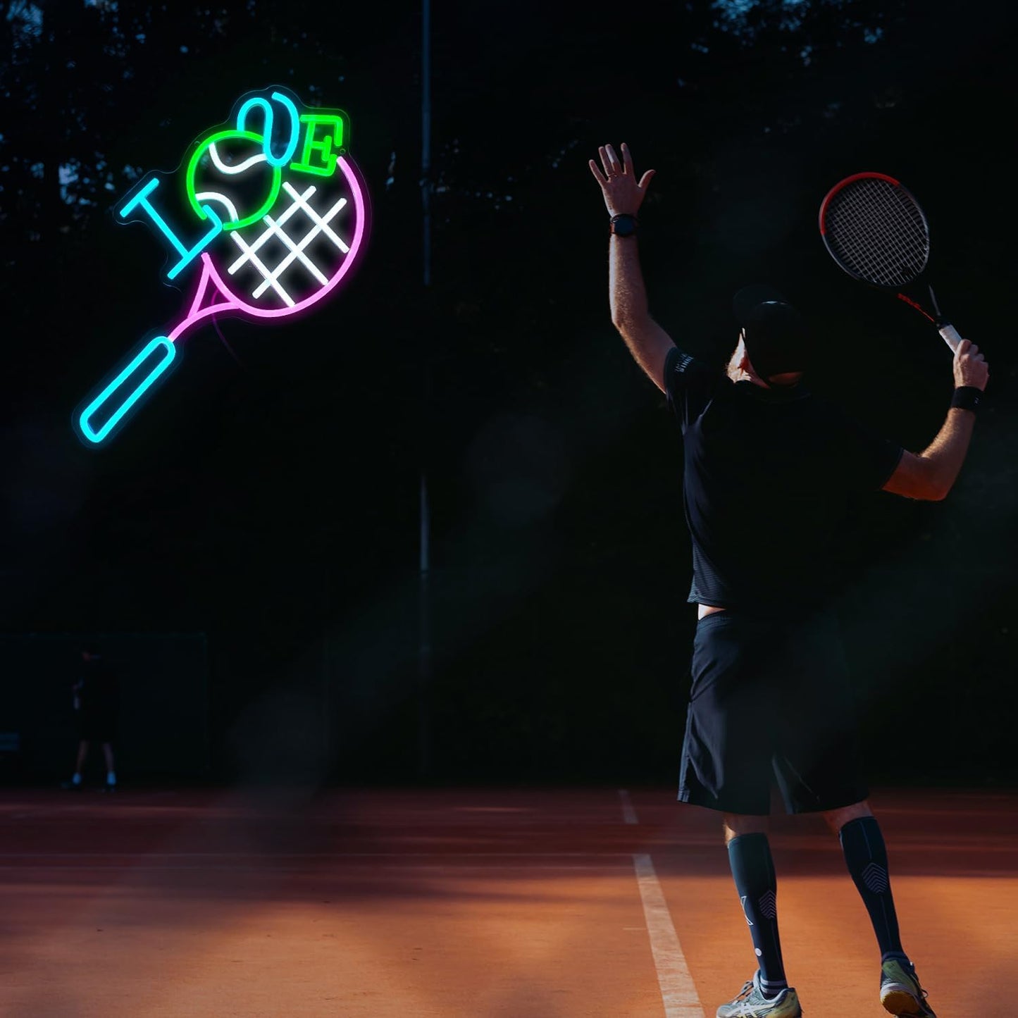 I Love Tennis Neon Sign Distinctive Tennis Led Neon Light for Wall Decor Dimmable USB Tennis Neon Signs Light Up Sign for Gymnasium Club Sports Store Bedroom Gifts(12.6 * 16.5In)