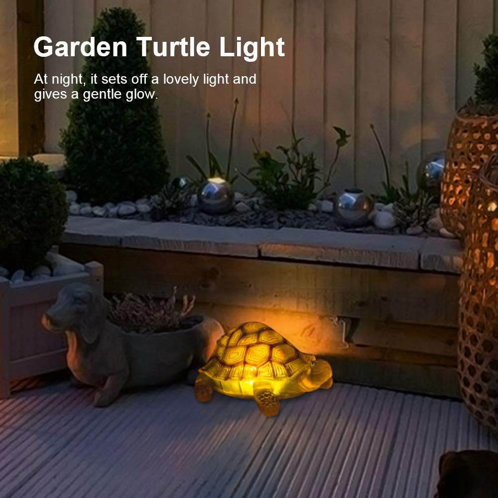 Solar Turtle Lights Deck Decorative Lighting Statue Lawn Patio Backyard Outdoor Garden Decoration Housewarming Gift