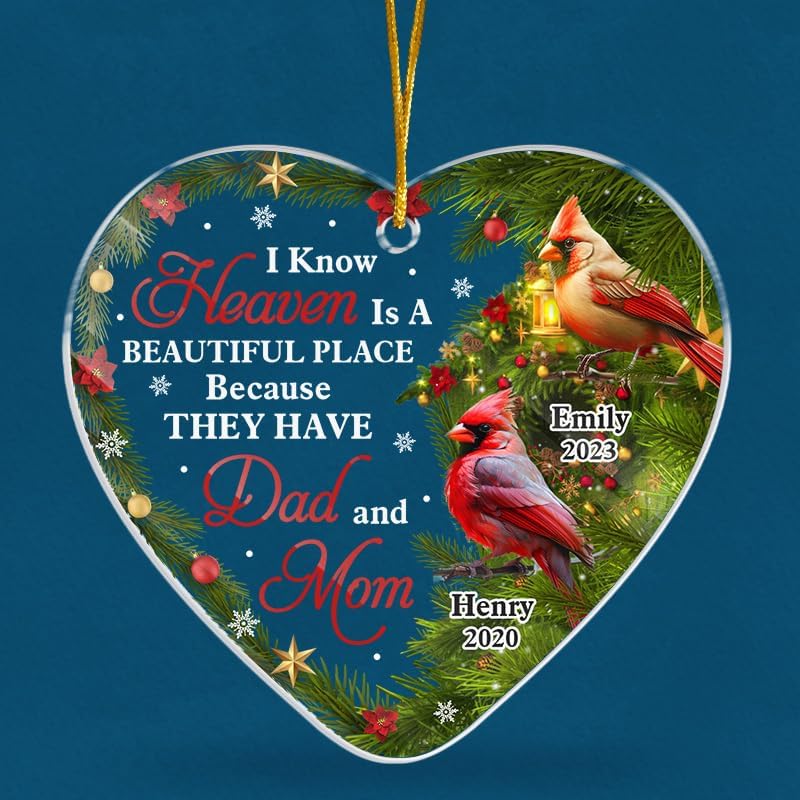 Pawfect House I Know Heaven is A Beautiful Place, Memorial Christmas Ornaments for Loss of Loved One, Bereavement Gifts, Christmas Memorial Gifts for Loss of Mother, Father, Housewarming Gift