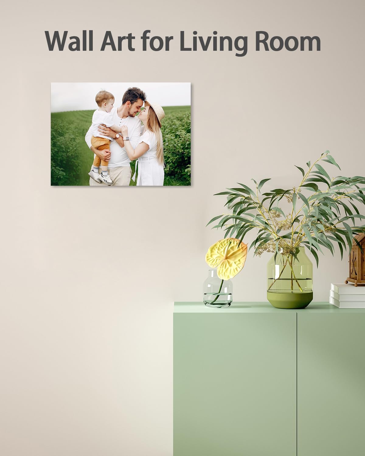 Personalized Custom Canvas Wall Art, Custom Canvas Prints with Your Photos for Living Room, Bedroom, Wedding Pet Baby Family Photo Framed Wall Art, Customized Photo Gift for Family,Friend,Lover,Pet