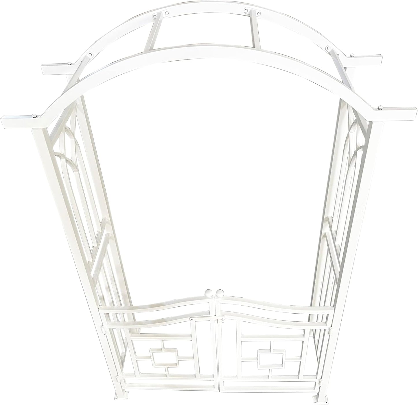 White Aluminum Garden Arbor Arch with Gate