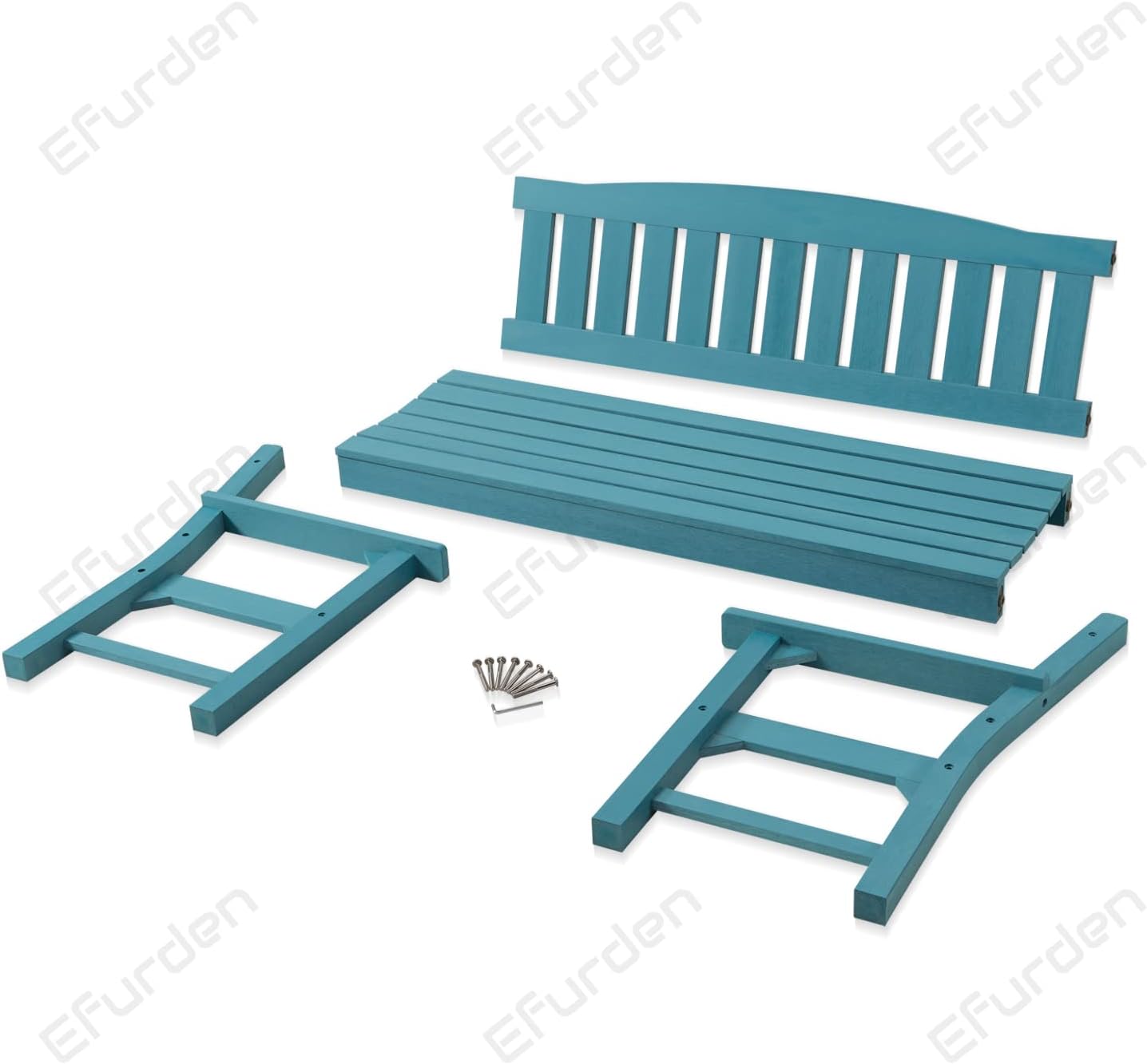 Psilvam 3-Person Outdoor Memorial Bench, All-Weather Poly Lumber Garden Bench, Rot-Resistant Outdoor Patio Bench for Park,Porch,and Church(Blue)