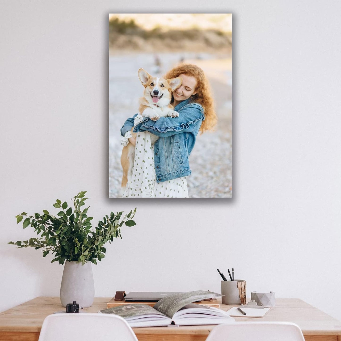 Custom Canvas Prints with Your Photos (20x20, Framed Canvas) Custom Framed Wall Art Personalized Canvas Pictures for Pet/Family Gifts for Mom/Men/Women
