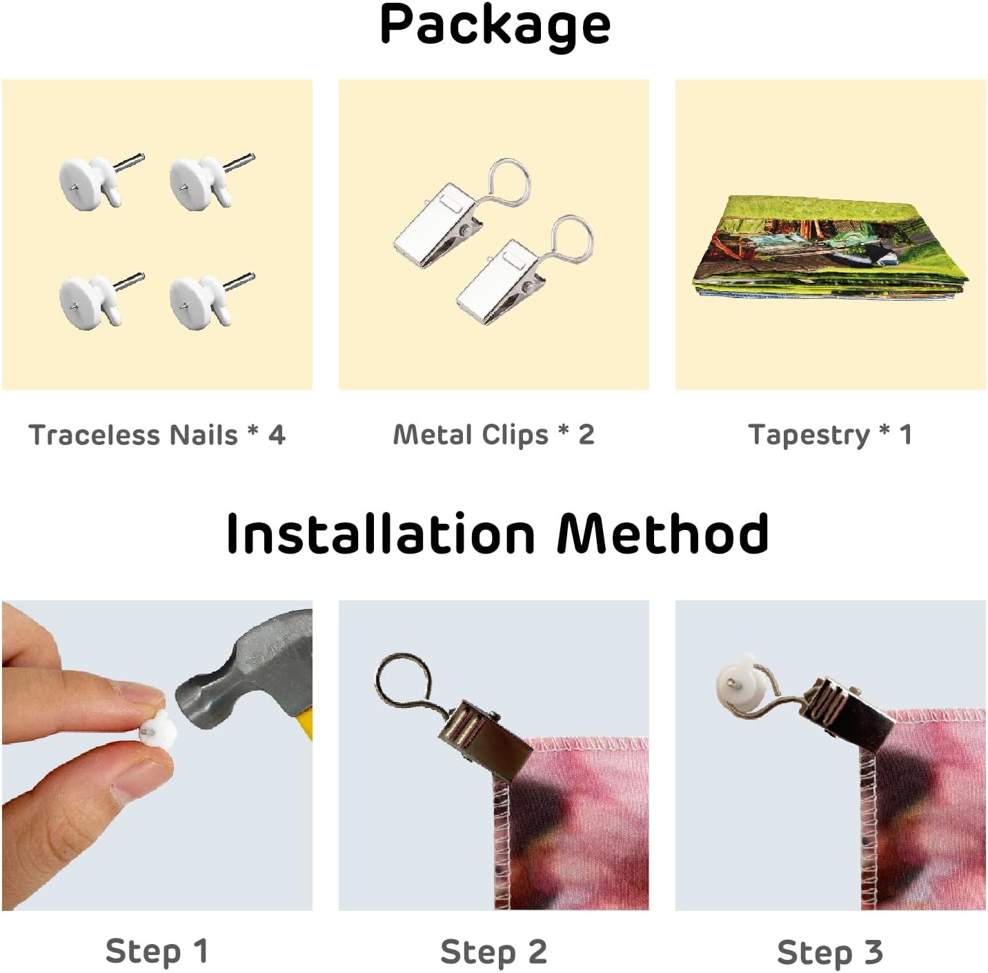 Loccor 5x3ft Tie Dye Tapestry Red Yellow Orange Blue Swirl Vortex Psychedelic Abstract Tapestry Bedroom Living Room College Hippie Bohemian Wall Hanging (Pattern Painted on Polyester Fabric)