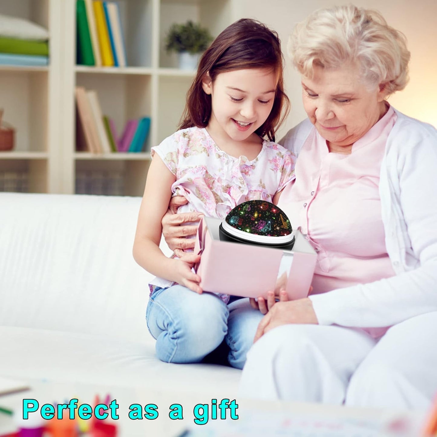 Night Light Projector for Kids Truck Toys for Boys, 360 Degree Rotation Baby Night Lights with Car and Star Theme, Birthday Party Festival Decor(Black)