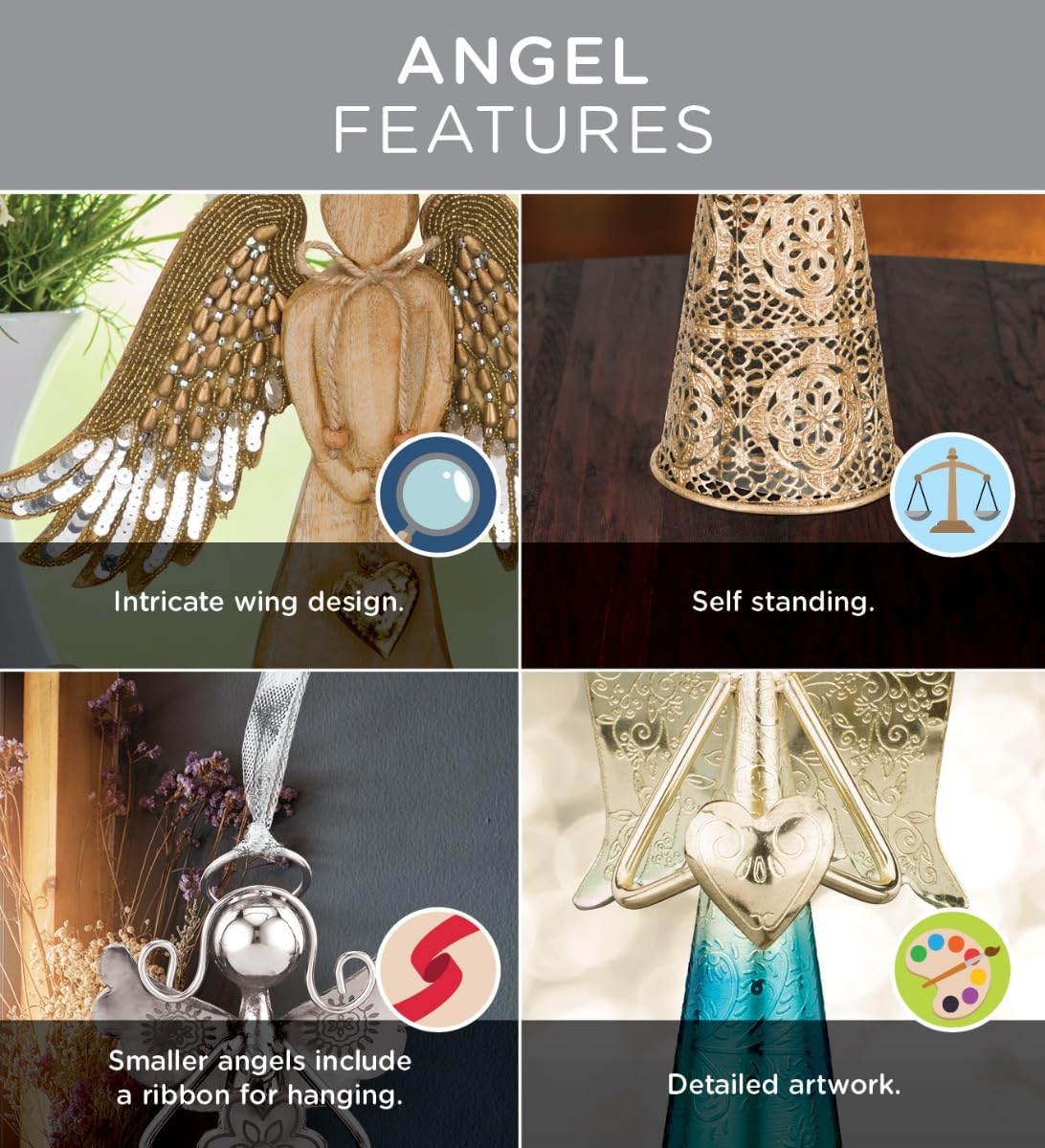 Regal Art & Gift Angel Statue - Metal Indoor/Outdoor Garden Statue Deals, Elegant Garden Decor, Beautiful Gifts for Women, Exquisite Angel Statues for Garden,23-Inch, Black/Gold