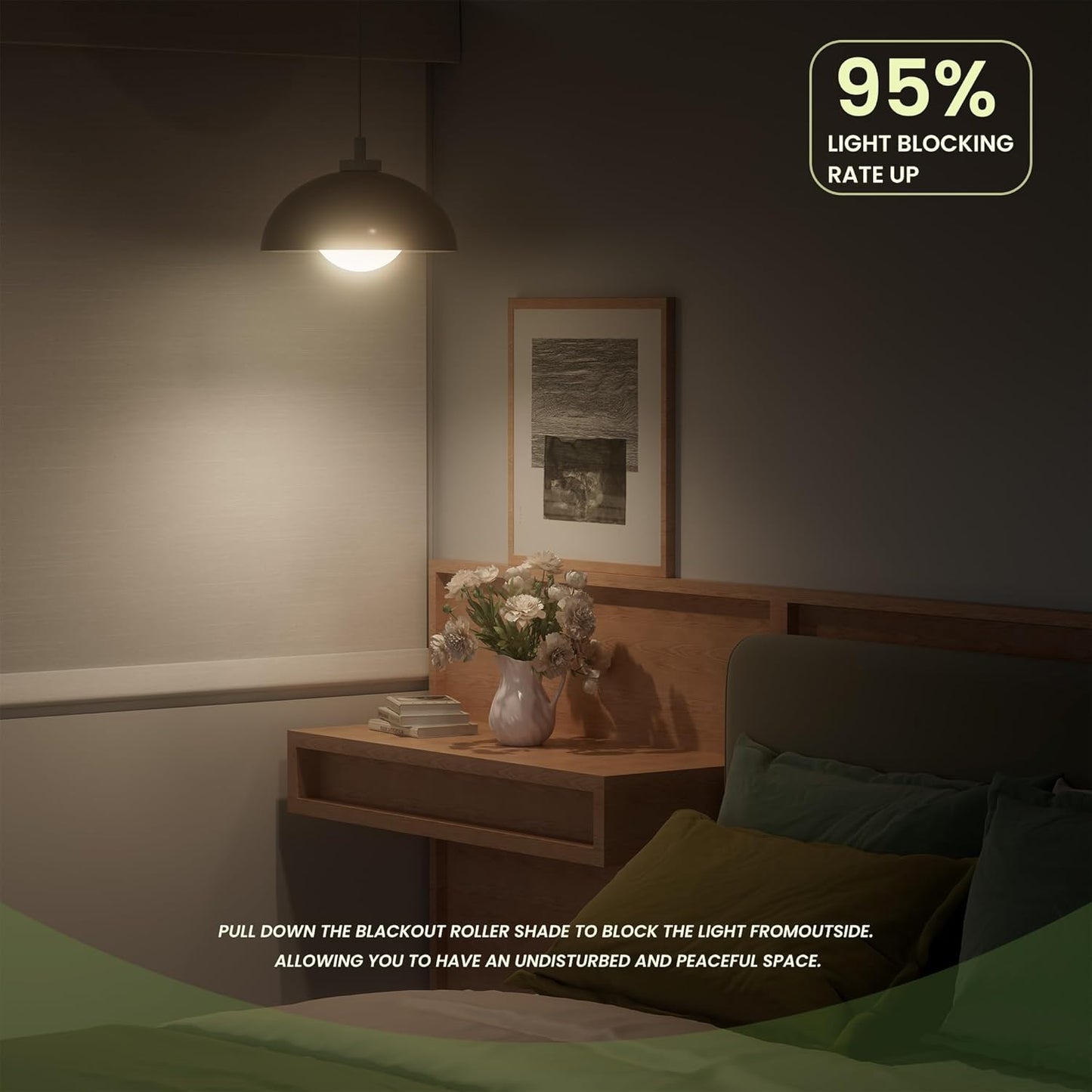 Blackout Roller Shades for Indoor Windows, Cordless Jacquard Fabric-Matched Roller Blinds, Easy to Install Privacy UV Protection Roll Up Blinds for Home Office, Pure White, Custom Size