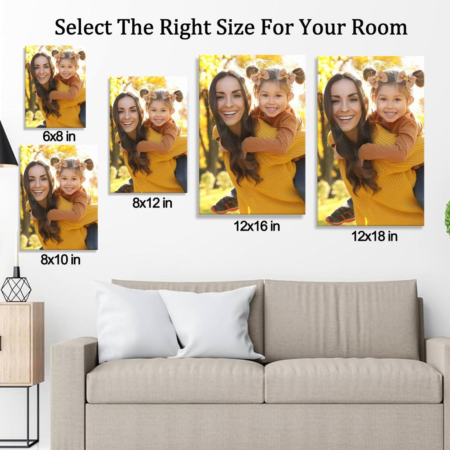 Custom Framed Canvas Prints With Your Photos-Personalized Picture To Canvas Wall Art ,Home Decoration Gifts Holiday Gifts