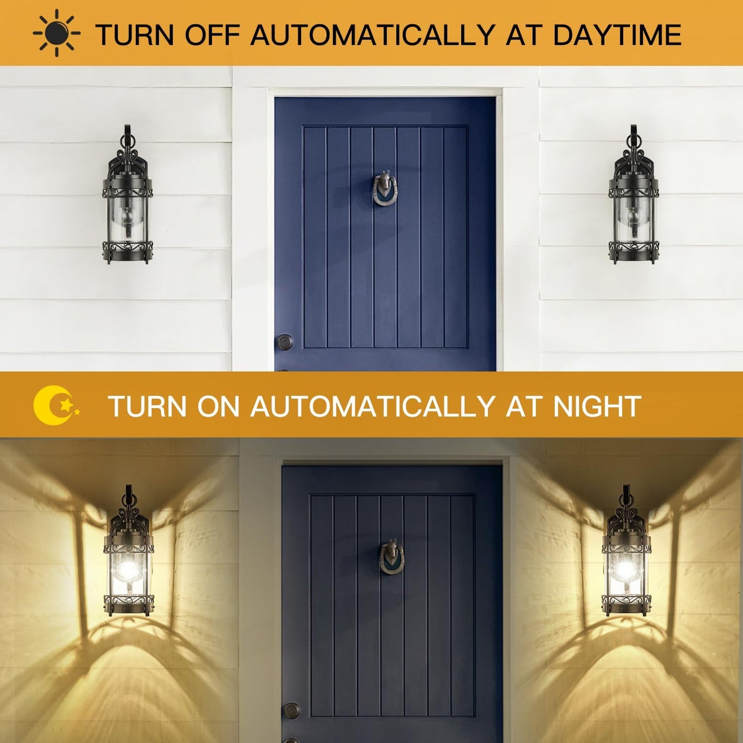 Dusk to Dawn Sensor Outdoor Wall Sconce,14.96" H Vintage Exterior Light Fixture with IP65 Waterproof,Classical European Style Porch Light with Bubble Glass for Garage Yards Patio