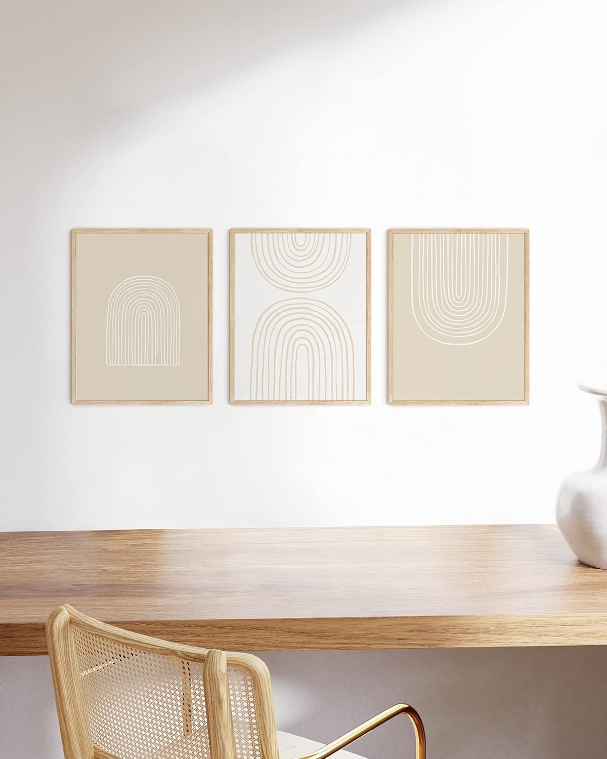 HAUS AND HUES Picture Frame, Beige Oak Wood, 11x14 inches, 3 Pack