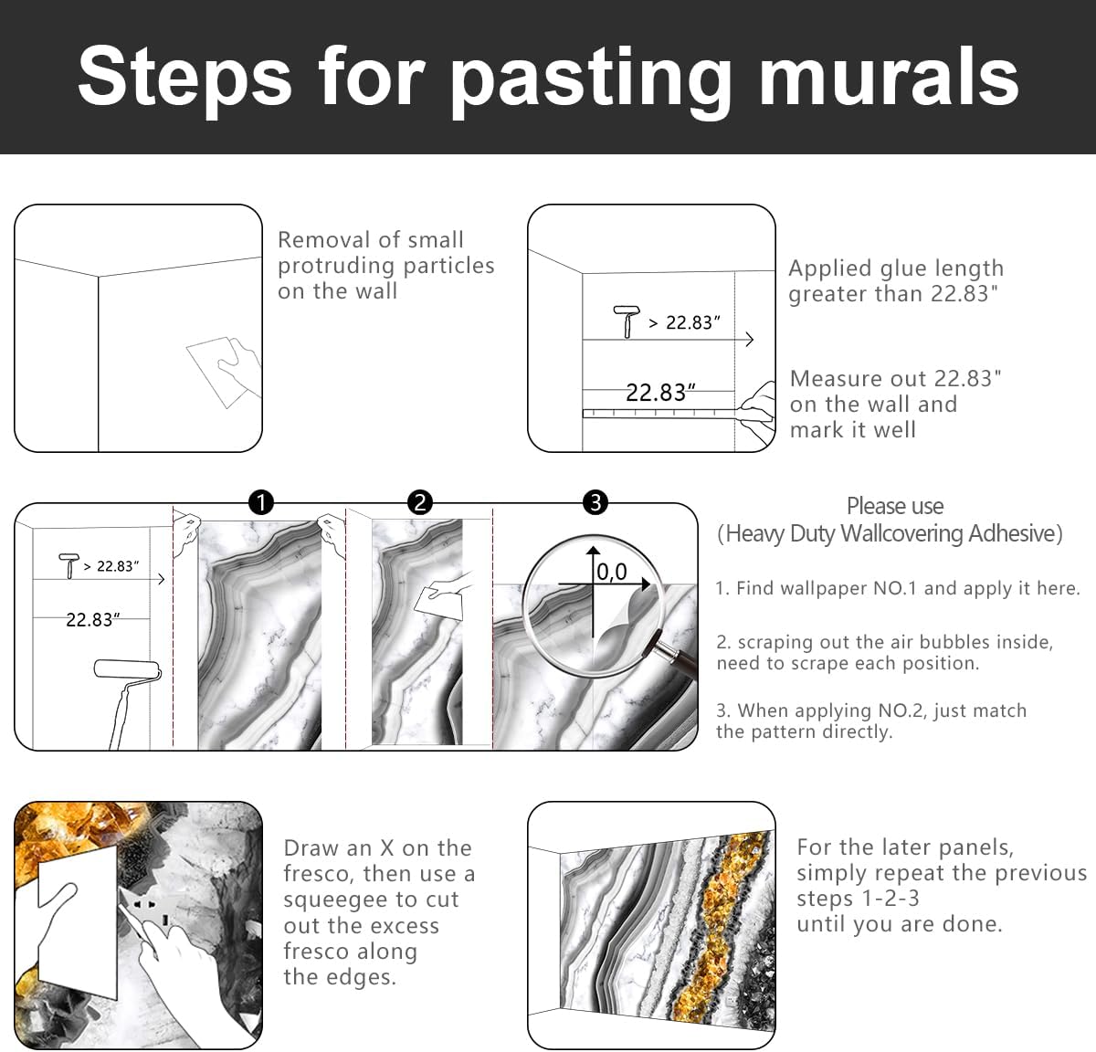 -Black and Gold Marbled Fabric Wallpaper Living Room Abstract Art Bedroom Bathroom Large Wall Mural- 137"x96"( not Peel and Stick)