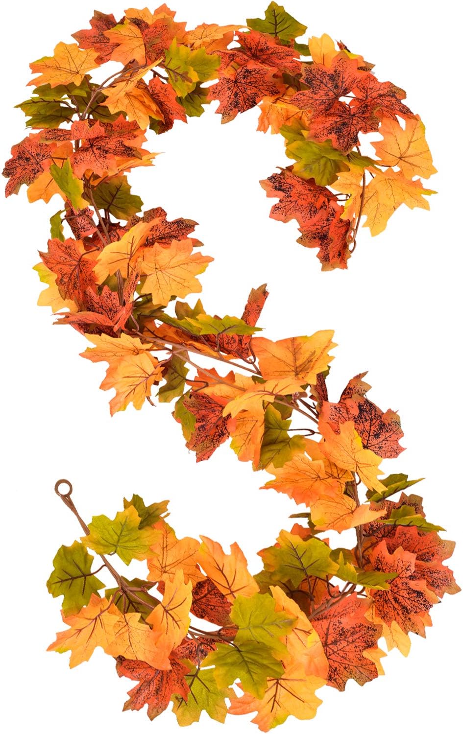 2 Pack Fall Maple Leaf Garland Artificial Maple Garland, Autumn Hanging Fall Leave Vines for Indoor Outdoor Wedding Thanksgiving Dinner Party Decor