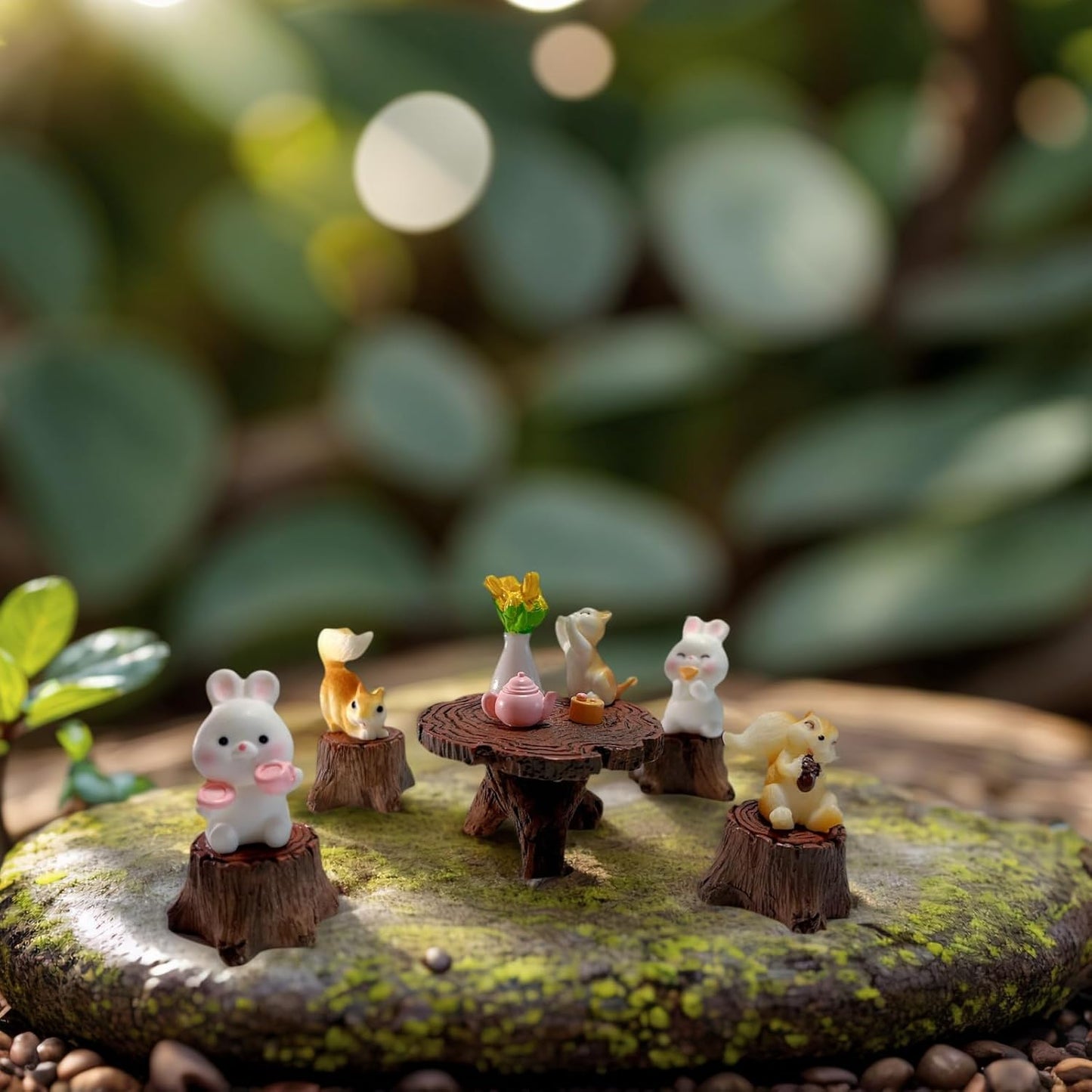 Swing Set of 42 Pcs Miniature Fairy Garden Accessories Outdoor Decor Figurines Kit for Kids, Mini Whimsical Ornaments and Decorations for Patio, House, Garden, Desk, Yard Supplies