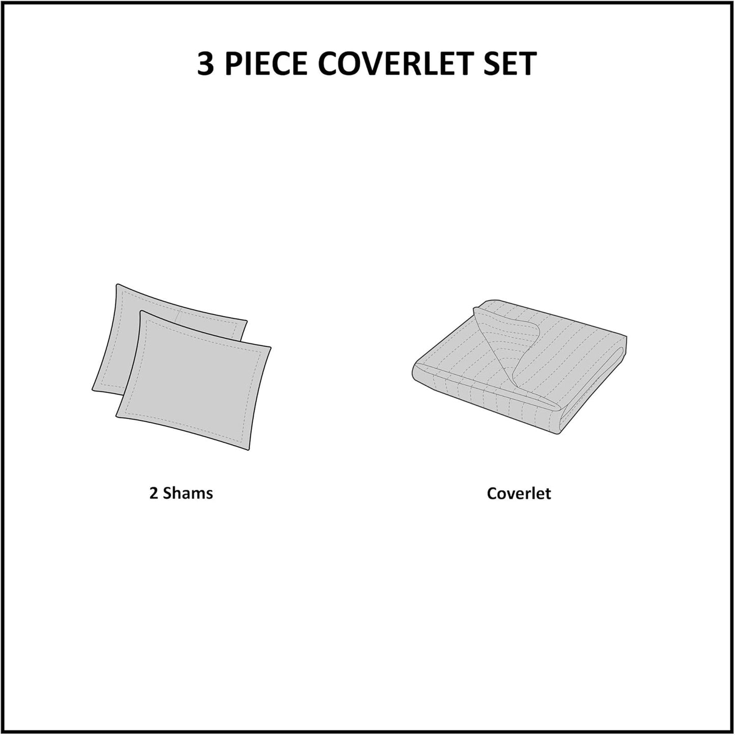 Woolrich Reversible Quilt Set - Cottage Styling Reversed to Solid Color, All Season Lightweight Coverlet, Cozy Bedding Layer, Matching Shams, Oversized King/Cal King, Winter Plains Stripes Taupe