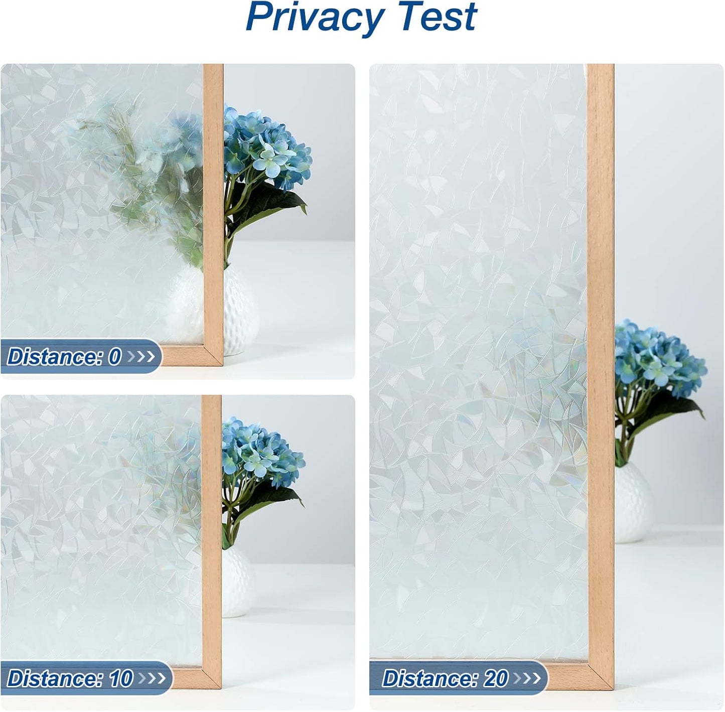 DOWELL One Way Window Film Daytime Privacy, Static Cling Window Tinting Film for Home, Decorative Stained Glass Stickers Heat Control Door Decal Clings, Grayish Silver, 17.5x78.7 inches