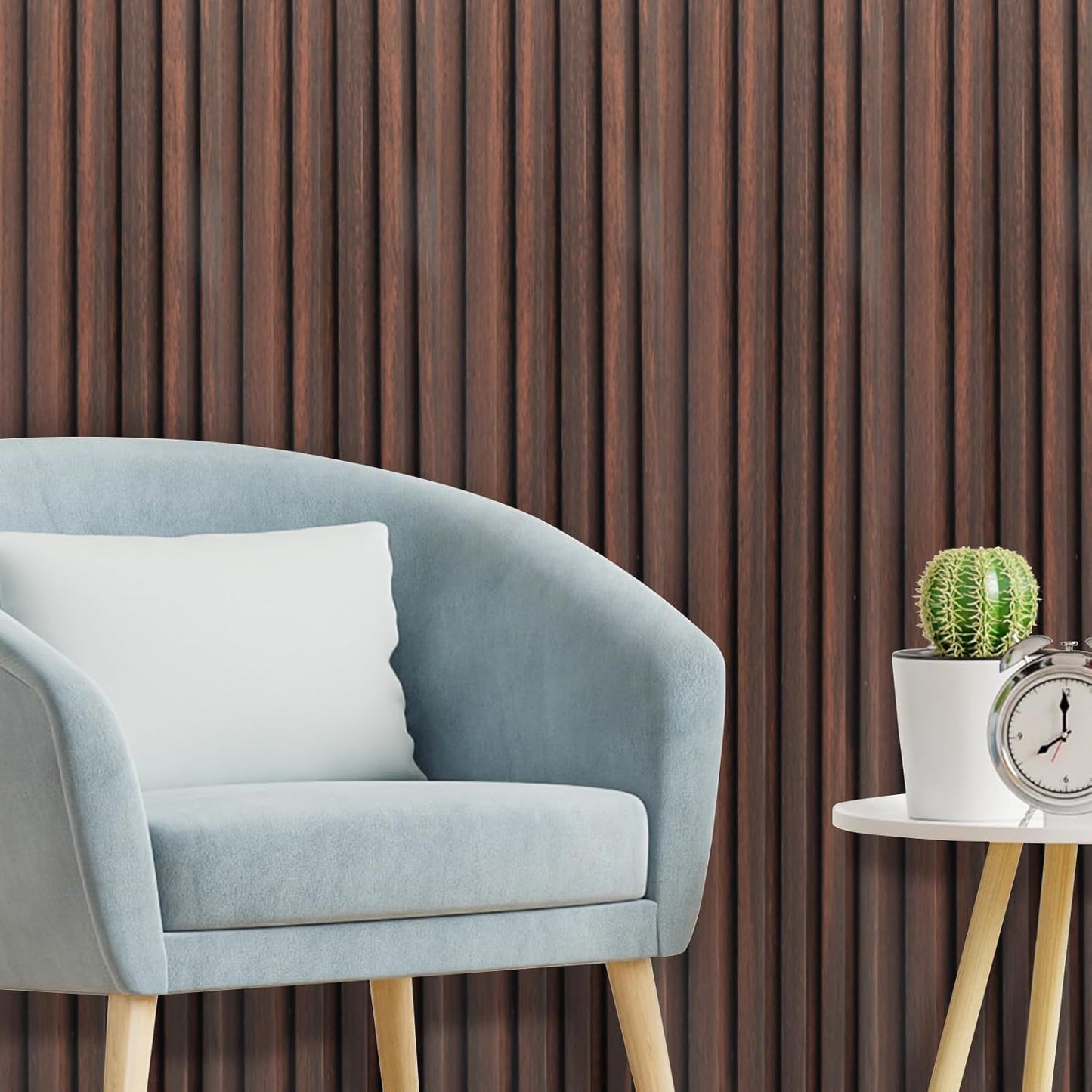 Art3d WPC Wainscoting Panels, 16-Pack 48 x 6 Inch 3D Wall Accents for Interior Wall Decor, Living Room, Bedroom, Black