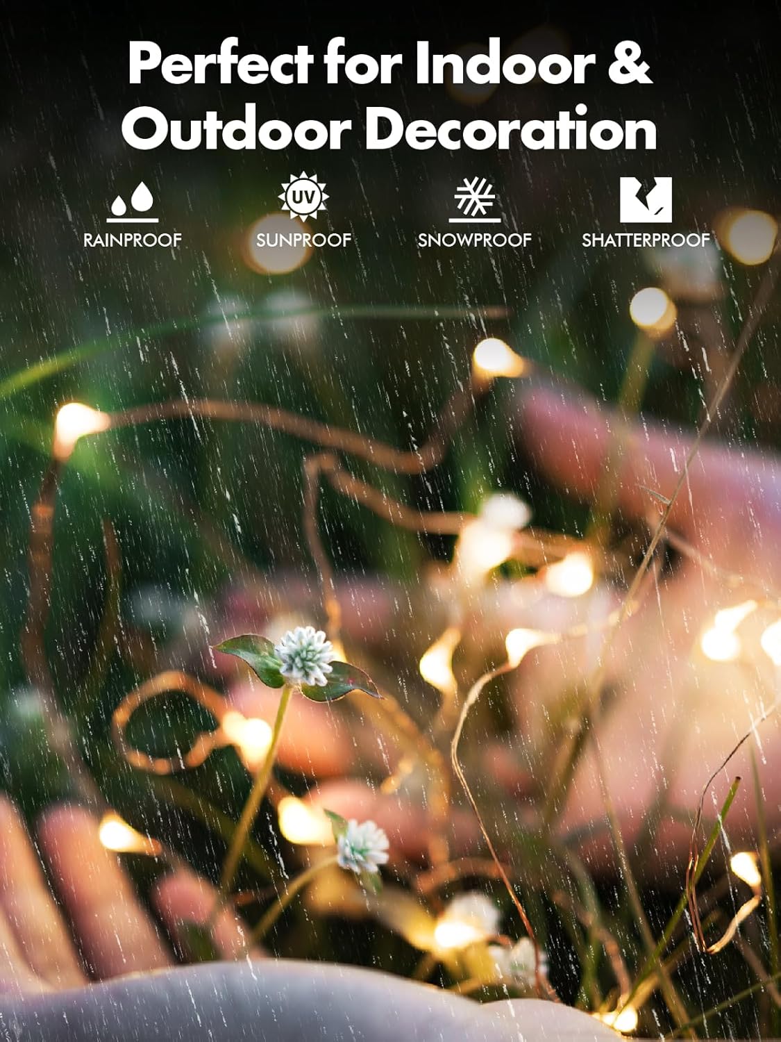 Twinkle Star 4 Pack Solar String Lights Outdoor, Total 460 FT 480 LED Solar Fairy Lights Outside Waterproof 8 Modes, Christmas Tree Light for Patio Garden Party Backyard Wedding Decor Warm White