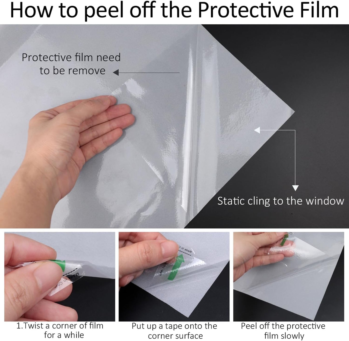 HIDBEA Frosted Window Privacy Film Heat Control UV Blocking, Static Cling Non-Adhesive Reusable Door coverings for Bathroom Home Office (White Frosted 29.5 Inch x 13.1 Feet)