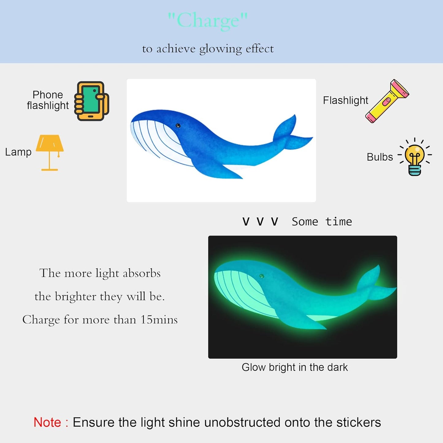 Sea Turtle Ocean Fish Wall Decals Glow in The Dark, Under The Sea Life Animals Stickers for Ceiling, Girls Boys Waterproof Decoration for Living Room Wall Bathroom Toilet