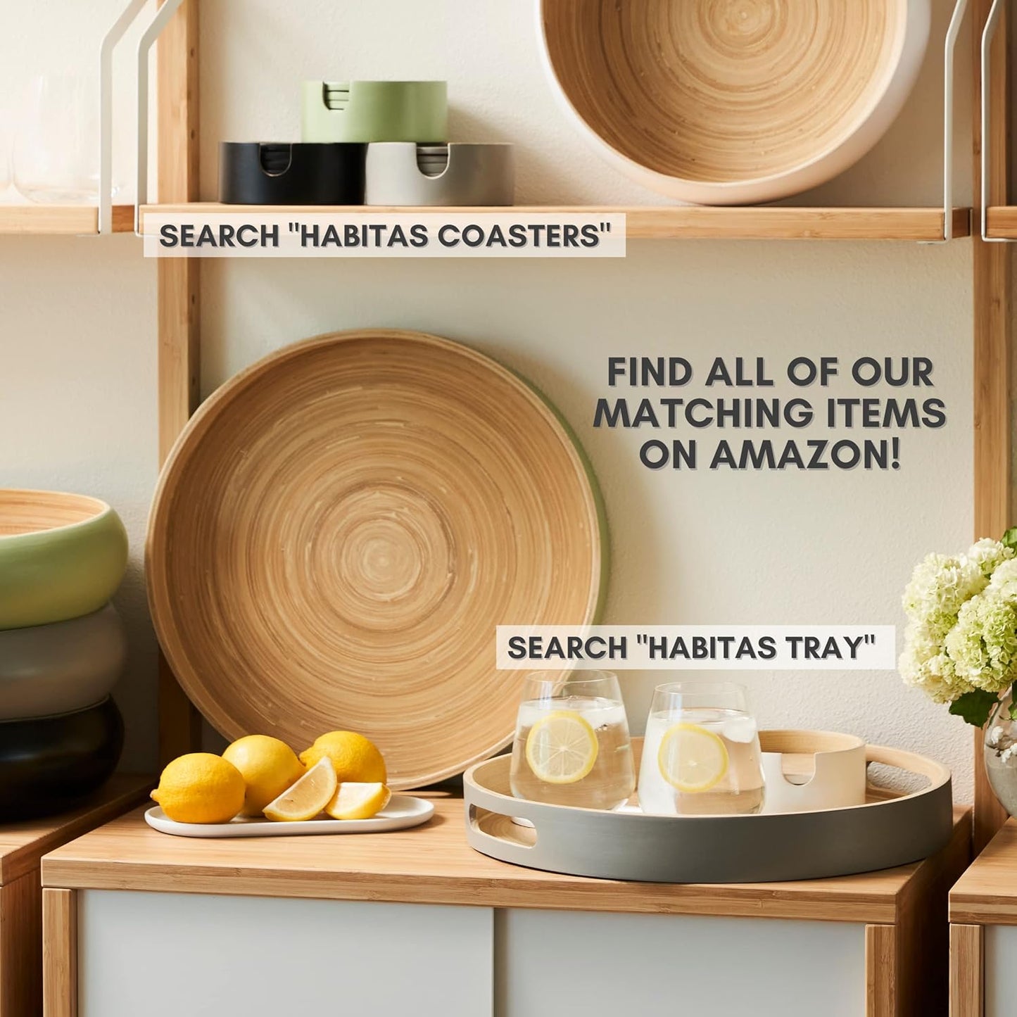 Fruit Bowl For Kitchen Counter, Decorative Bowl, Large Serving Bowl Or Fruit Basket For Kitchen Spun Bamboo (Blue)