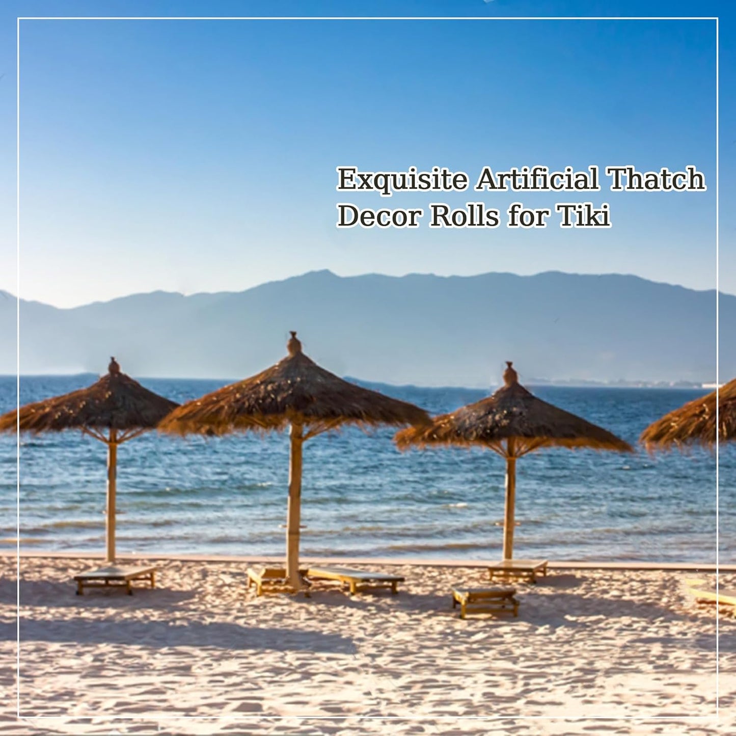 Premium Mexican Style Artificial Palm Thatch Roof Rolls. 5 Lengths, 2 Colors. Waterproof. Easy Install. Ideal for Tiki Bars, Parties, Gardens & Fences (15ft x 16in - Straw Yellow)