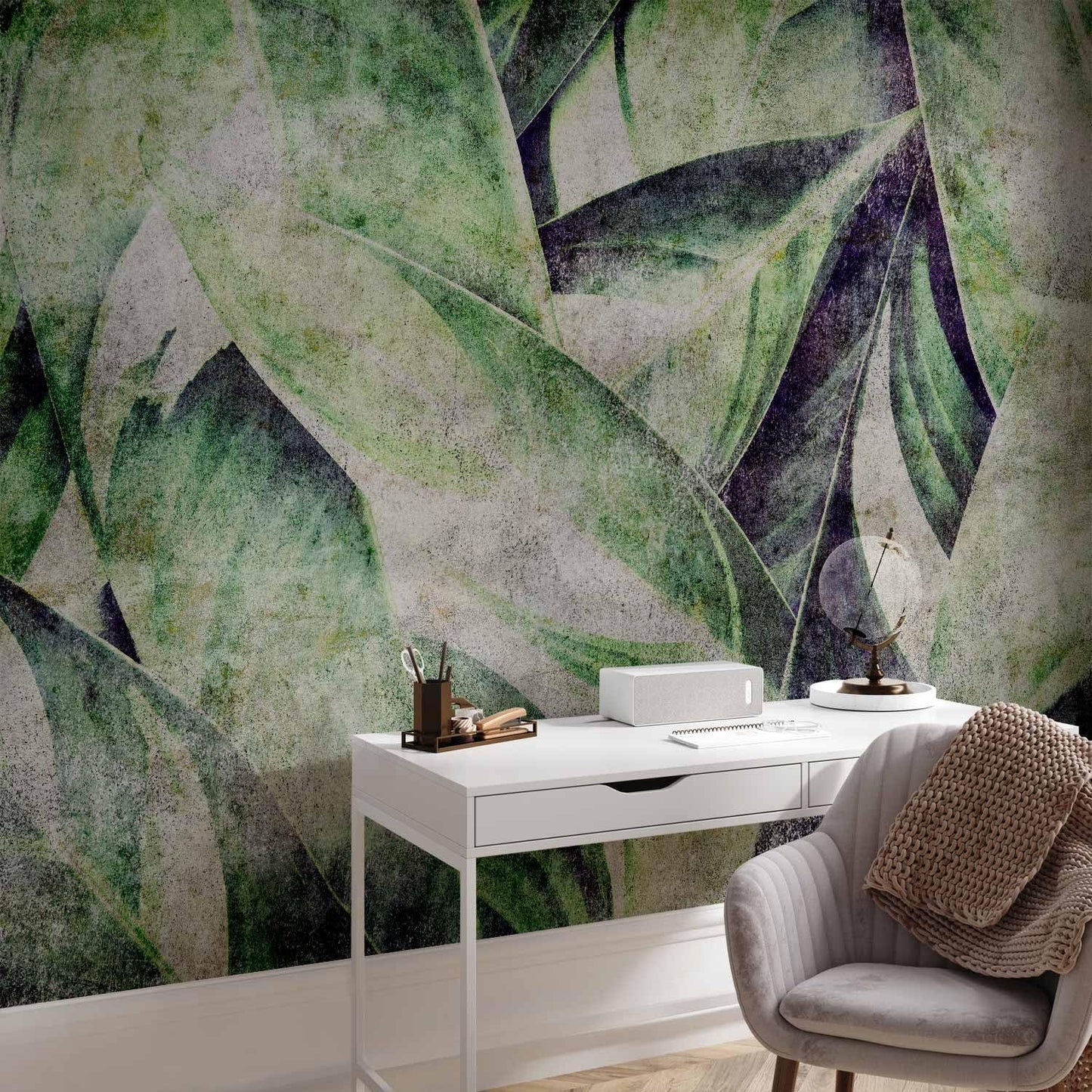 artgeist Premium Wall Mural Tropical Leaves 79x55 in - XXL Non-Woven Wallpaper Fleece Wall Decor Photo Print Picture Image Design Jungle Nature Botanical b-C-0844-a-a