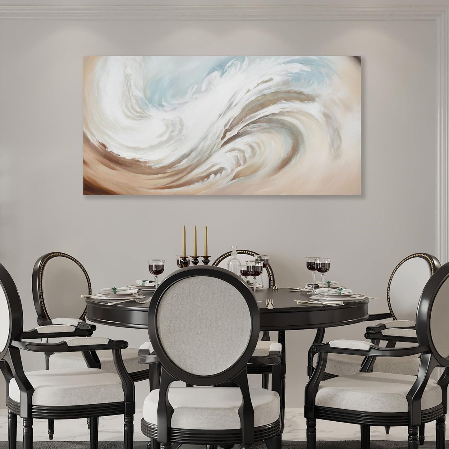 Abstract Wall Art Canvas Wall Paintings Modern Beige Wall Decor Aesthetic Room Decor Wall Art Framed Artwork for Living Room Bedroom Dining Room Home Office Decor 29"x58"