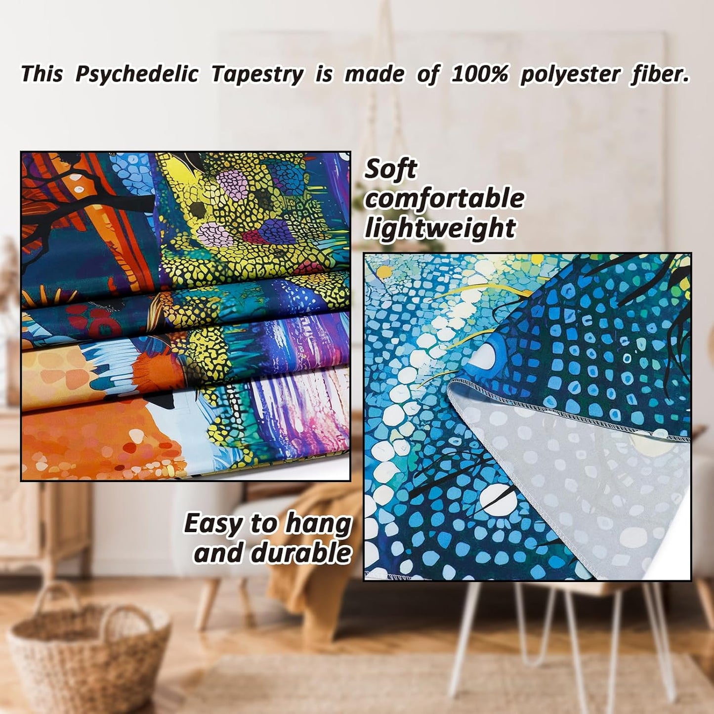 Serborlur Tree of Life Tapestry Trippy Sun Forest Tapestries Colorful Starry Sky Tapestries Hippie Nature Landscape Tapestry Wall Hanging for Bedroom (39.4" x 52.4")