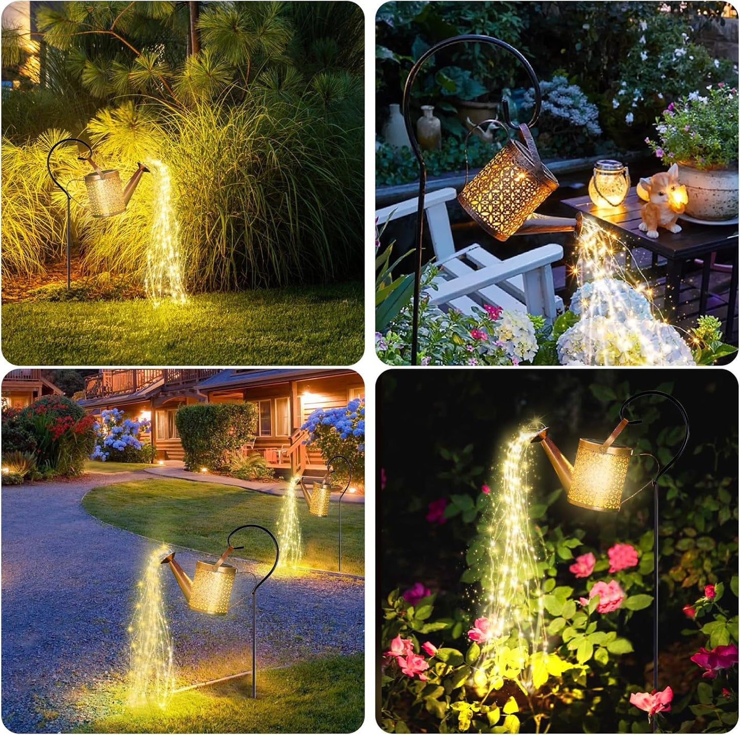 Solar Watering Can Light - Solar Yard Decorations Outdoor,Garden Decor Lights for Yard,IP65 Waterproof Hanging Lantern Lights,Outside Garden Flower Bed Decor Light for Moms Birthday
