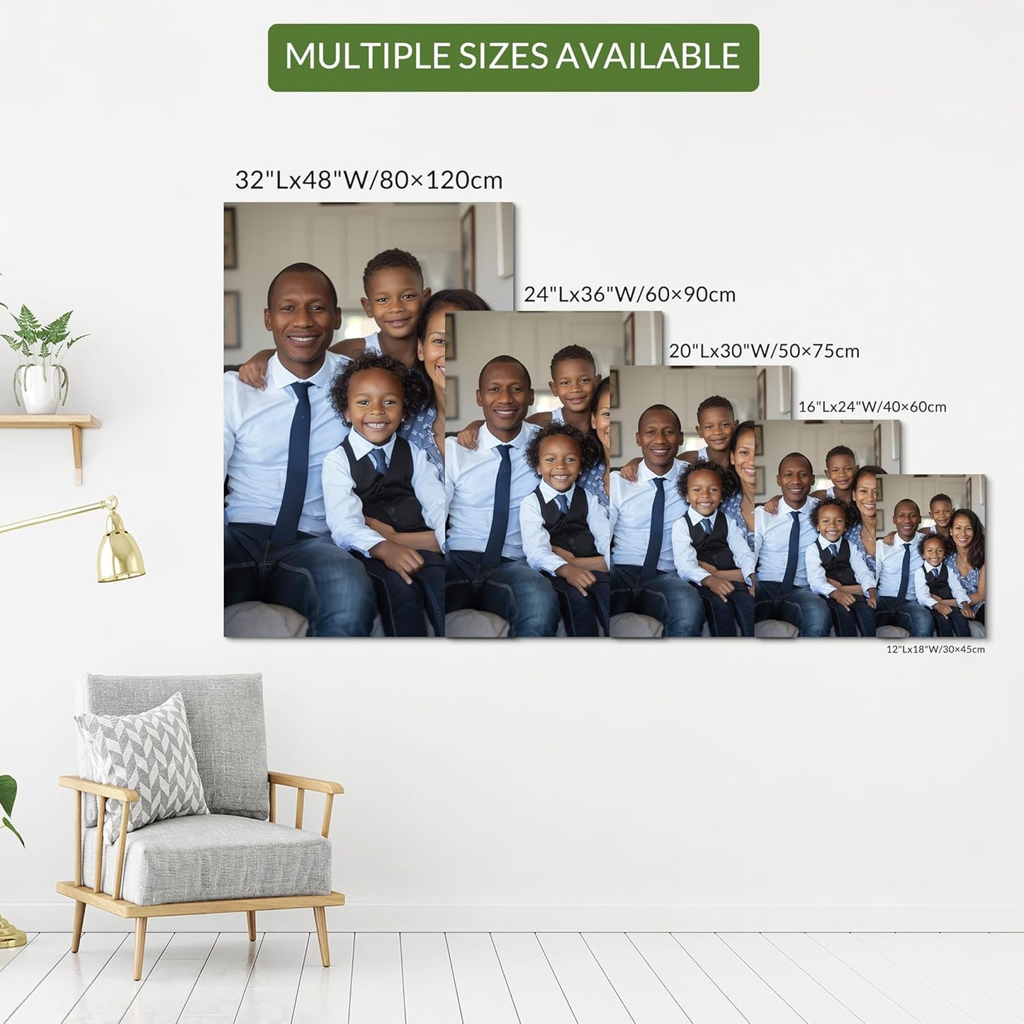 Wewejia Custom Canvas Prints with Your Photos for Family, 16x24inch Personalized Canvas Picture Wall Prints Best Custom Wall Decor for Living Room Bedroom Dining Room Office Easy to hang