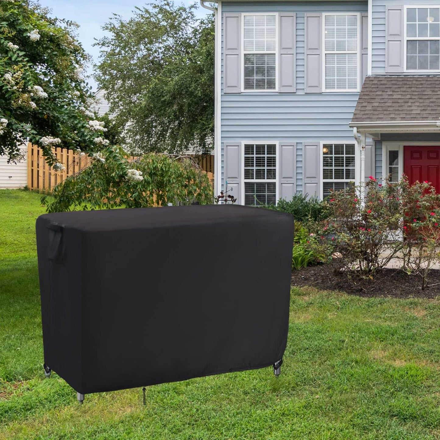 Kingling Outdoor Table Cover for Wicker Bar Cart, 48 Inch Waterproof Patio Bar Table Cover for Outdoor Beverage Serving Cart Covers - 48''L x 18''W x 36''H