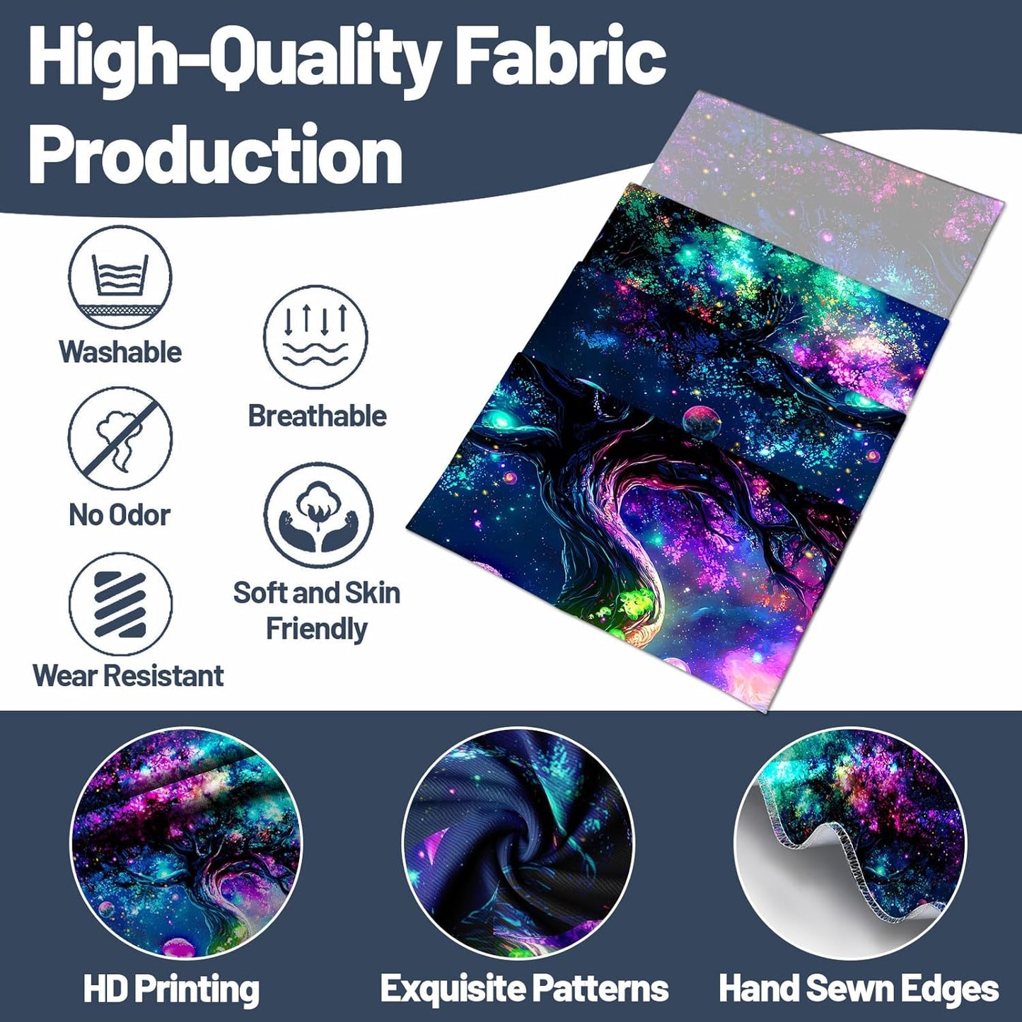 dueeia Blacklight Tree Life Tapestry Wall Hanging Fantasy Black Light Glow in the Dark Uv Mushroom Tapestries for Bedroom Aesthetic Living Room Wall Decor (78.7"x59.1")