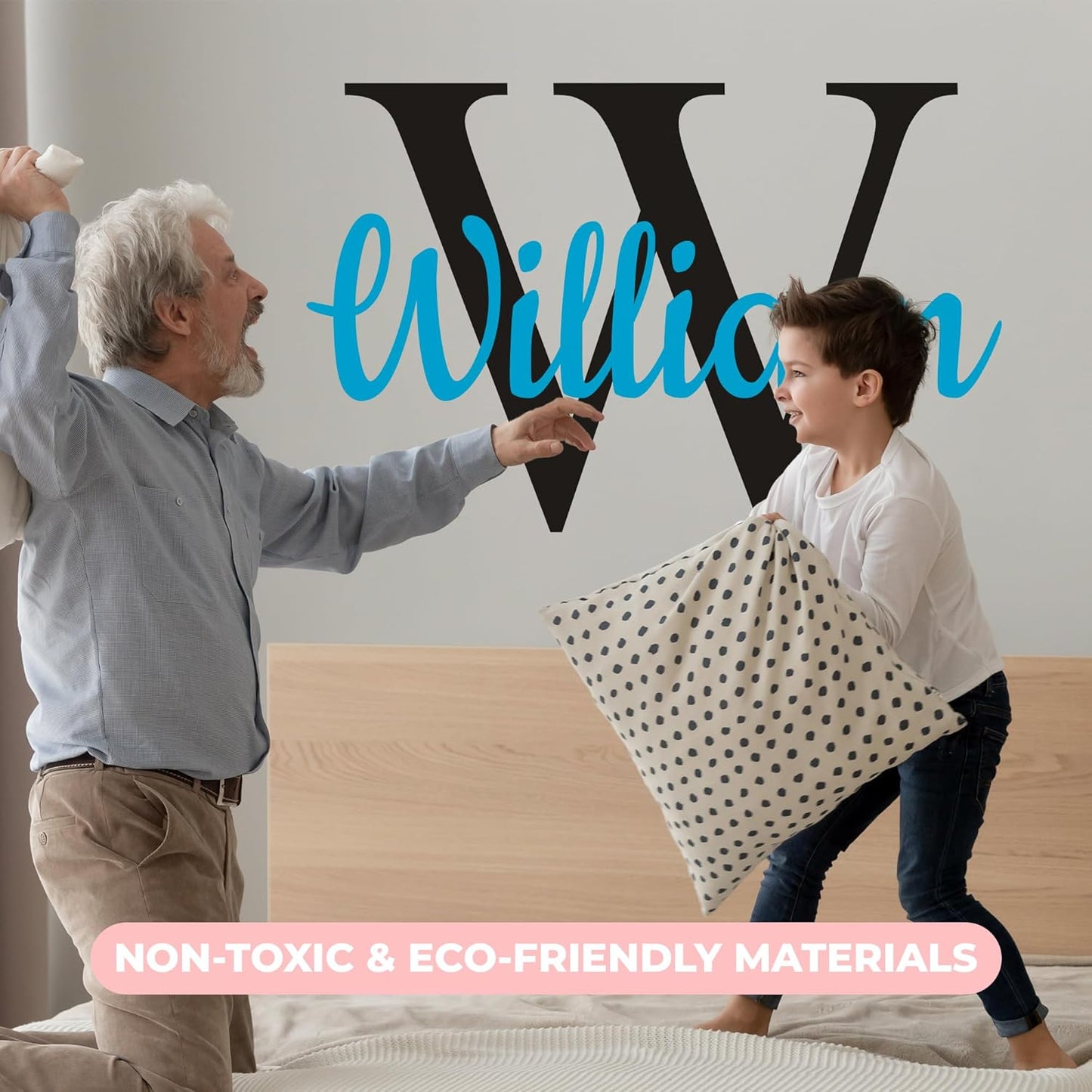 CRYPTONITE Personalized Name & Initial Vinyl Wall Decor I Nursery Wall Decal for Baby Boy & Girl Decoration I Wall Stickers for Bedroom Decor I Boys Bedroom Decor I Size Options