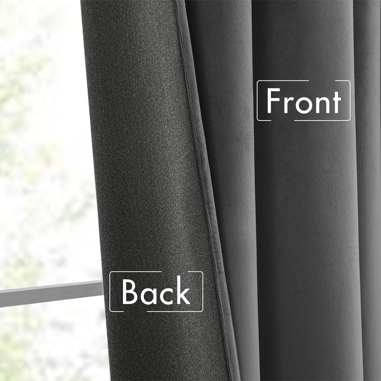 MIULEE Grey Velvet Curtains 96 inches Long 2 Panels - Luxury Pinch Pleated Room Darkening Window Drapes for Bedroom Living Room Thermal Insulated Super Soft Blackout, Back Tab Rod Pocket Gray