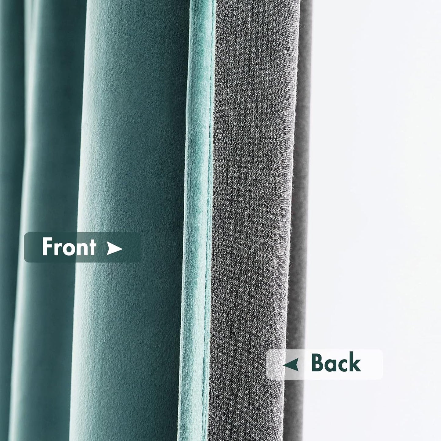 MIULEE Teal Velvet Curtains Thermal Insulated Blackout Curtain Drapes for Bedroom Living Room Darkening 108 Inches Long Curtains Panels Rod Pocket Set of 2