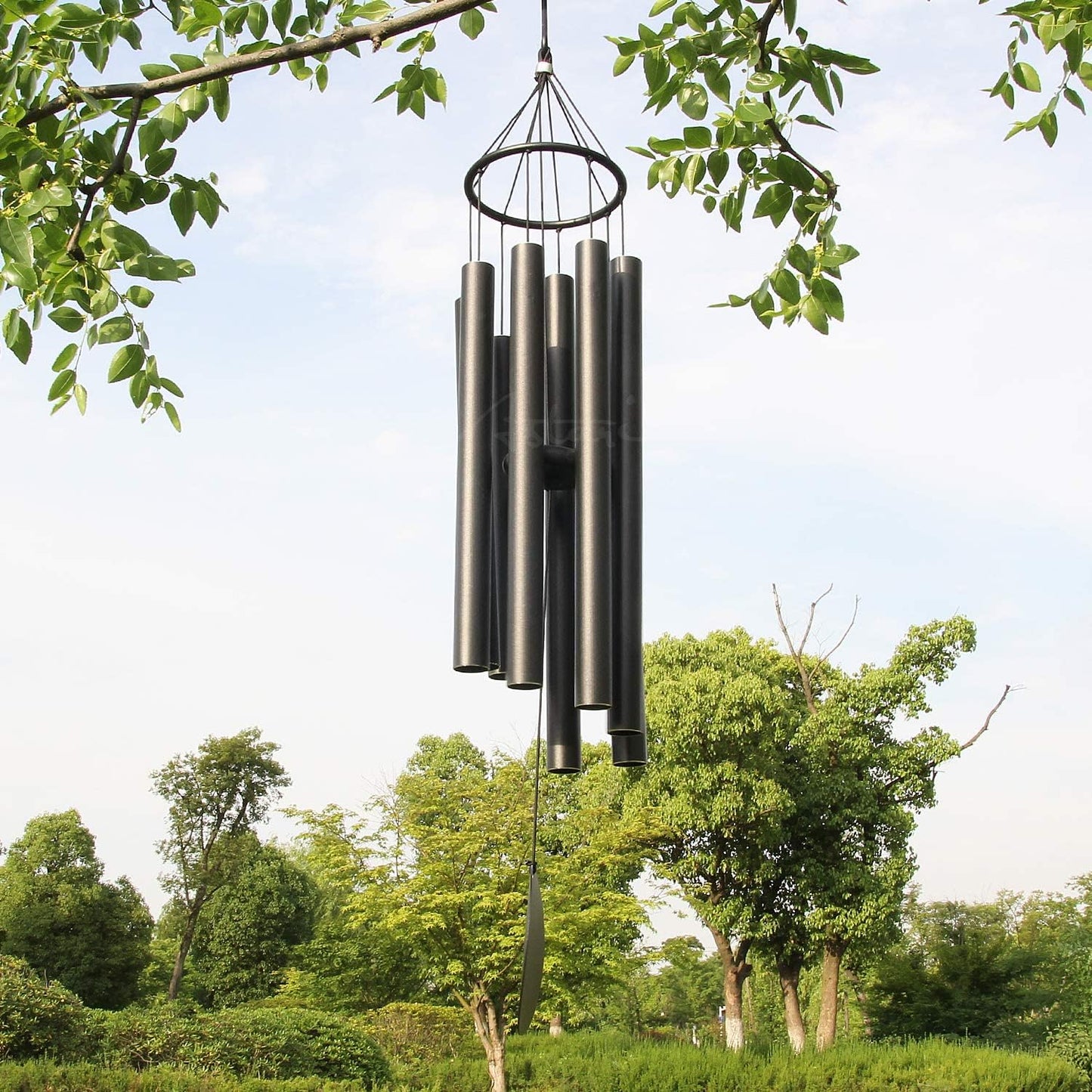ASTARIN Large Wind Chimes for Outside(38 inch), Sympathy Wind Chimes Outdoor Clearance with 8 Aluminum Tuned Black Tubes, Memorial Wind Chimes Gift Decoration for Home, Garden,Patio,Backyard.