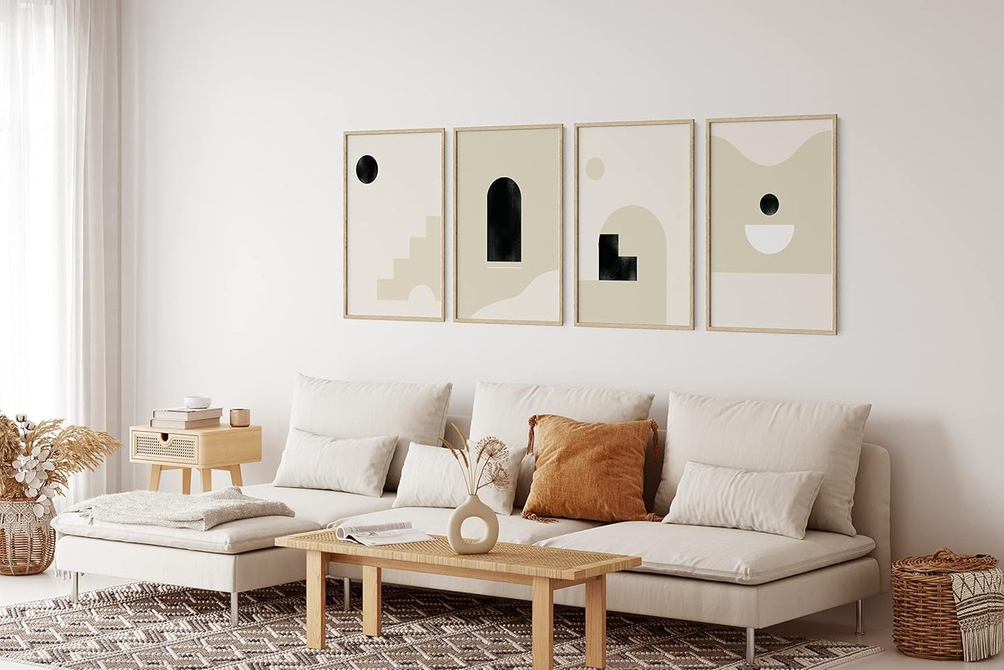 Haus and Hues 24x36 Natural Oak Wood Picture Frames Set of 15 - Premium Bulk Picture Frames 24x36 Bundle - Elegant Gallery Wall Frame Set for Posters, Art Display - Ideal for Wall Decor in Home &