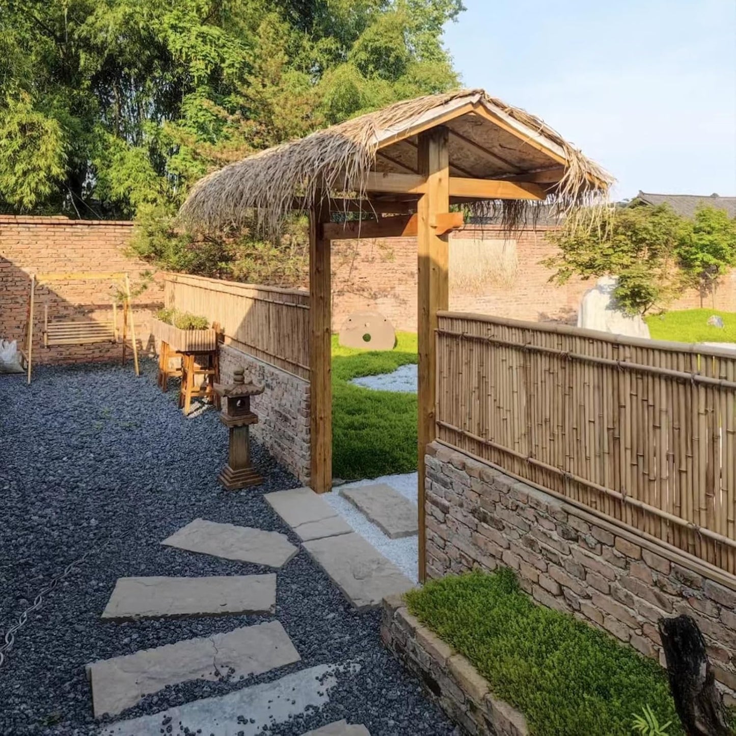 Natural Bamboo Fence, 4 ft x 6 ft Bamboo Fencing Screen for Garden, Rolled Privacy Fence Screen for Indoor or Outdoor (1.2m x 1.8m Approx)