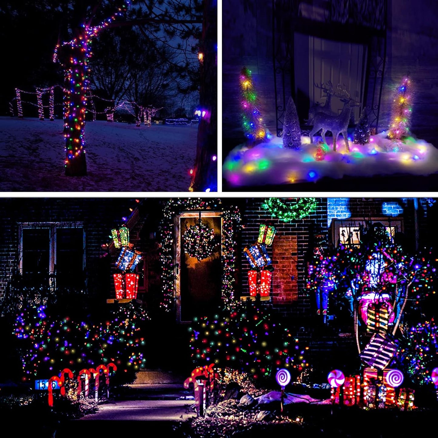 suddus 66ft 200 LED Outdoor String Lights, Multi Color Fairy Lights Battery Operated with Remote, Led Twinkle Lights for Bedroom, Backyard, Wedding, Tree, Mason Jar, Wall, Centerpiece, Christmas