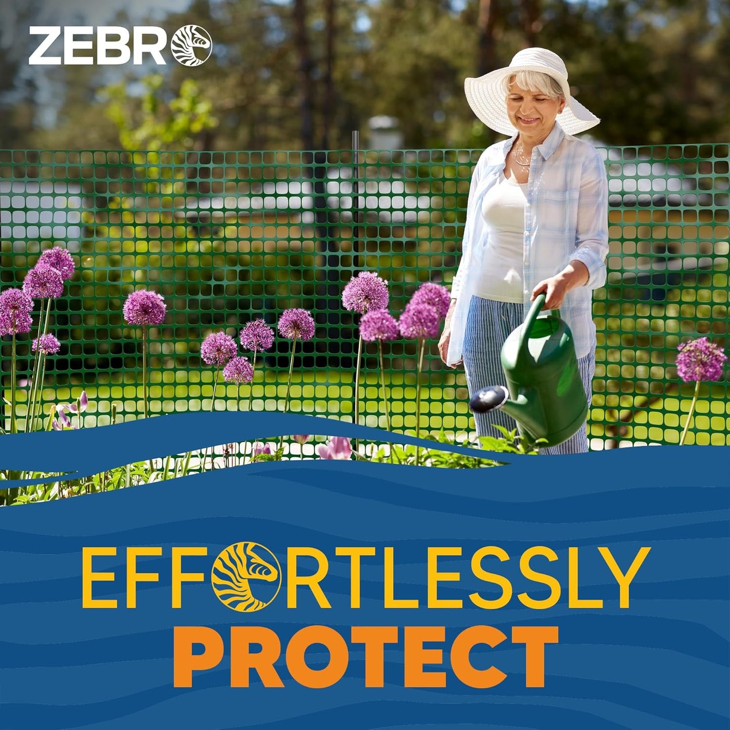 ZEBRO 4' x 50' Green Plastic Garden Fence Roll – Standard Duty Safety Netting for Snow, Poultry, Deer, Dogs – Reusable Outdoor Barrier for Yard, Landscaping, Animal Protection