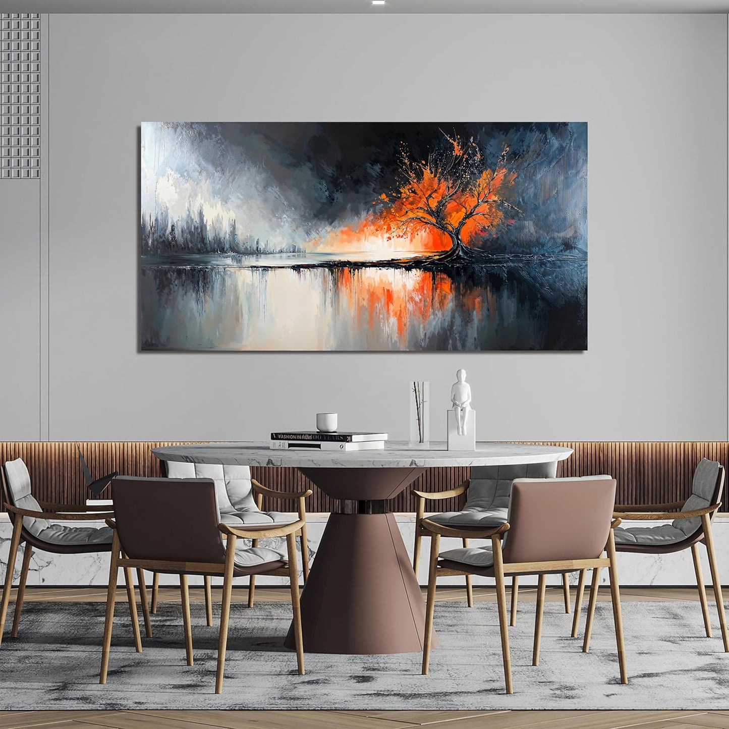 Canvas Wall Art Decor Large Black and White Wall Art Prints Modern Tree of Life Wall Art Abstract Canvas Art Wall Decor Wall Art Pictures for Living Room Artwork for Walls Home Office Decor 24" X 48"