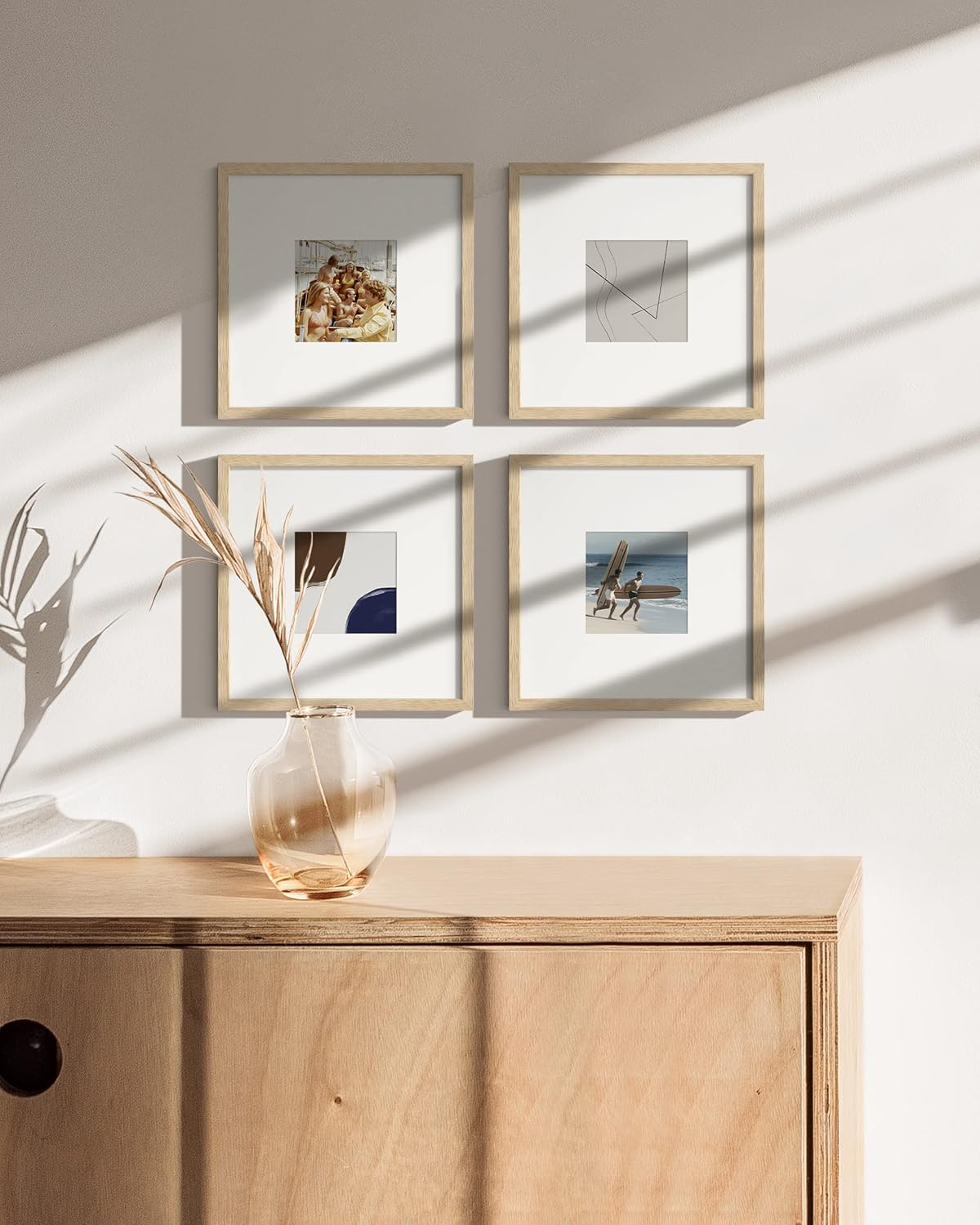 HAUS AND HUES Beige Square Frames Set of 4-8x8