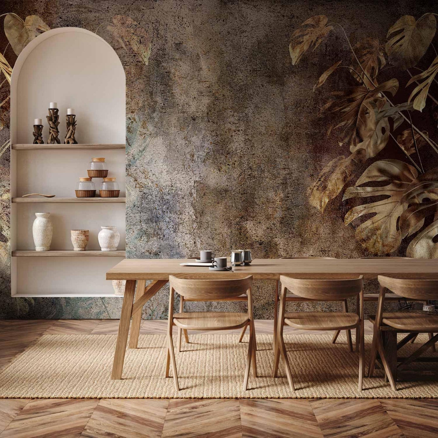 artgeist Wall Mural Monstera 173x124 in - Peel and Stick Self-Adhesive Wallpaper Removable Large Sticker Foil Wall Decor Print Picture Design Nature Botanical Abstract Plants b-C-0859-a-a