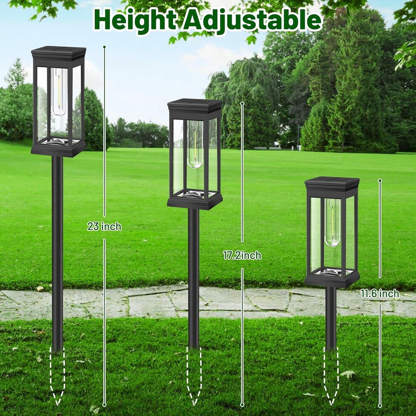 BesLowe 【Upgraded】 Solar Pathway Lights Outdoor, 8-Pack Large LED Solar Light Outdoor Waterproof, Super Bright Outside Lights for Yard, Sun-Powered Landscape Lighting for Garden Walkway, Cool White