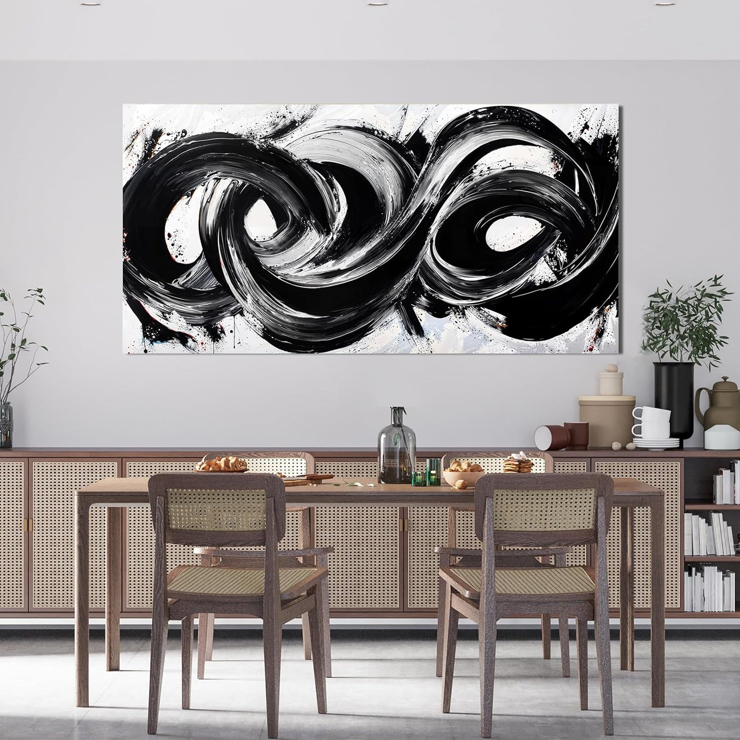 Abstract Wall Art Decor Wall Pictures for Living Room Large Black and White Wall Art Prints Abstract Canvas Art Wall Decor Modern Minimalist Wall Art Decorations Bedroom Home Wall Art Decor 24" X 48"