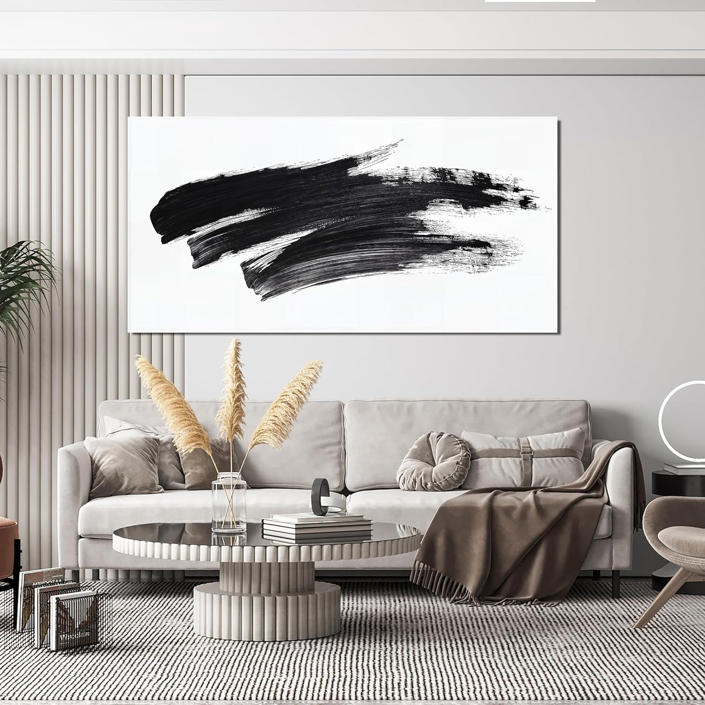 Canvas Wall Art Decor Large Black and White Wall Art Decorations Wall Pictures for Living Room Abstract Canvas Art Wall Decor Abstract Wall Art Prints Artwork for Walls Bedroom Home Wall Art Decor 24"X48"